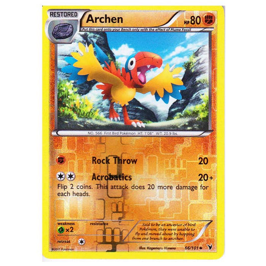 Pokemon - Black & White - Noble Victories - (Reverse Holo) - Archen 66/101
