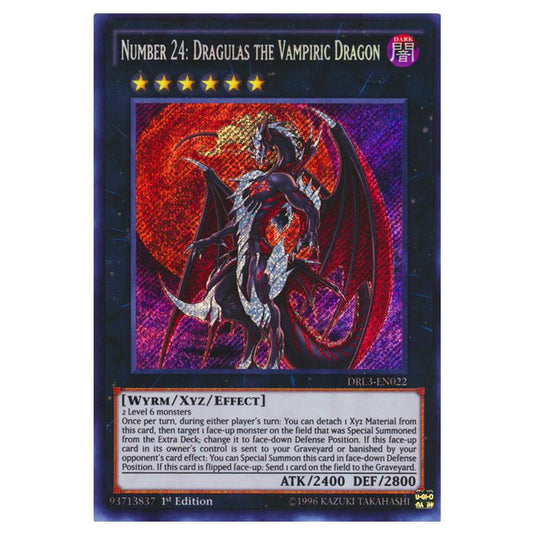 Yu-Gi-Oh! - Dragons of Legend - Unleashed - Number 24: Dragulas the Vampiric Dragon (Secret Rare) DRL3-EN022