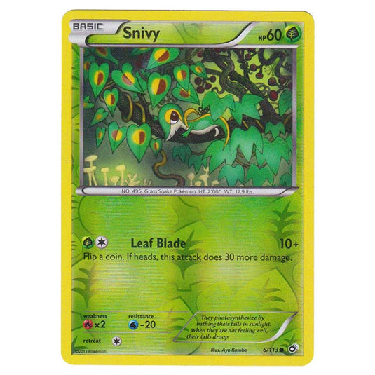 Pokemon - Black & White - Legendary Treasures - (Reverse Holo) Snivy - 6/113
