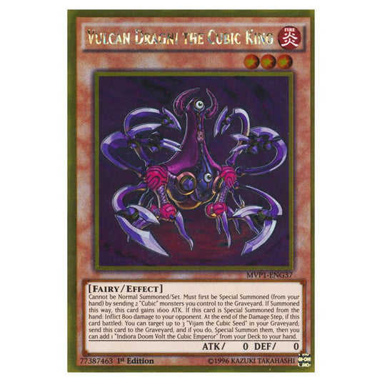Yu-Gi-Oh! - Yu-Gi-Oh! The Dark Side of Dimensions Movie Pack - Gold Edition - Vulcan Dragni the Cubic King (Gold Rare) MVP1-ENG37