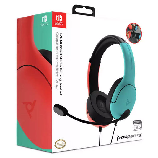 PDP Gaming - LVL40 Stereo Headset for Nintendo Switch - Red & Blue