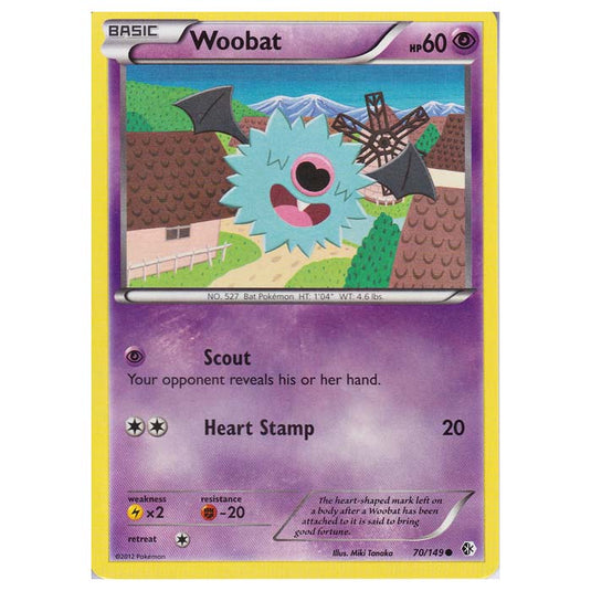 Pokemon - Black & White - Boundaries Crossed - Woobat 70/149