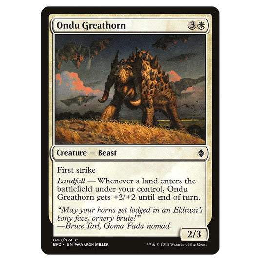 Magic The Gathering - Battle For Zendikar - Ondu Greathorn - 40/274