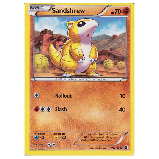 Pokemon - Black & White - Boundaries Crossed - Sandshrew 78/149