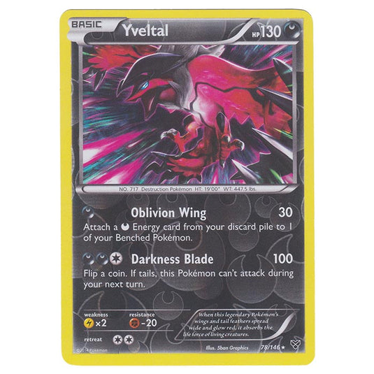Pokemon - XY Base Set - (Reverse Holo) Yveltal - 78/146