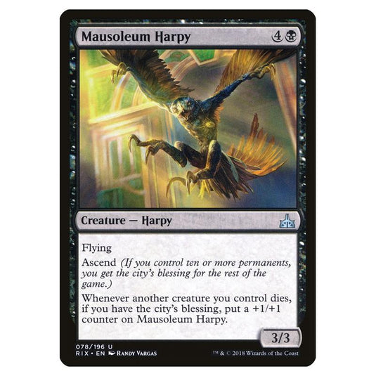 Magic The Gathering - Rivals Of Ixalan - Mausoleum Harpy - 78/196