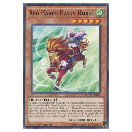 Yu-Gi-Oh! - 2019 Gold Sarcophagus Tin Mega Pack - Red Hared Hasty Horse (Common) MP19-EN017