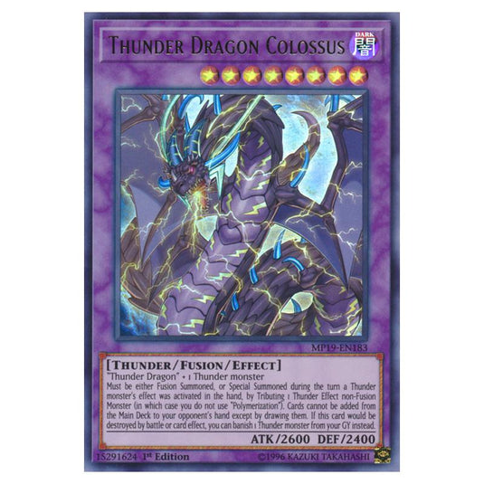 Yu-Gi-Oh! - 2019 Gold Sarcophagus Tin Mega Pack - Thunder Dragon Colossus (Ultra Rare) MP19-EN183