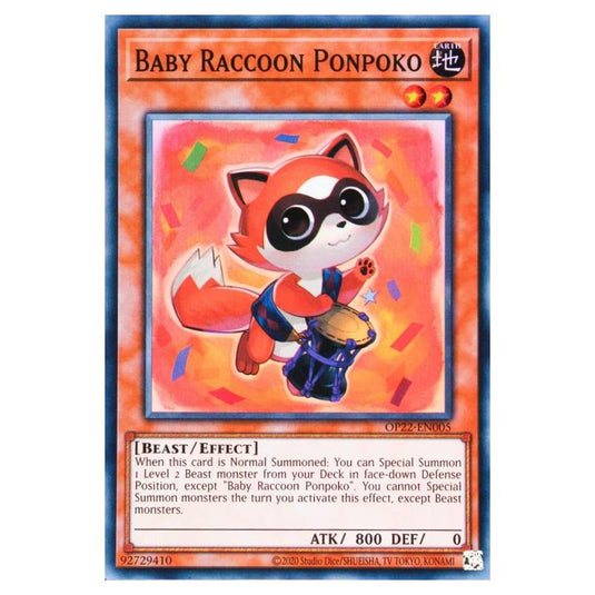 Yu-Gi-Oh! - OTS Tournament Pack 22 - Baby Raccoon Ponpoko (Super Rare) OP22-EN005