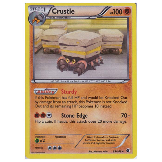 Pokemon - Black & White - Boundaries Crossed - Crustle 85/149