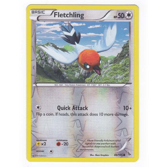 Pokemon - XY - Flashfire - (Reverse Holo) Fletchling - 86/106