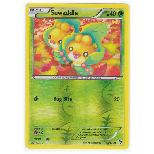 Pokemon - Black & White - Plasma Storm (Reverse Holo) - Sewaddle - 8/135