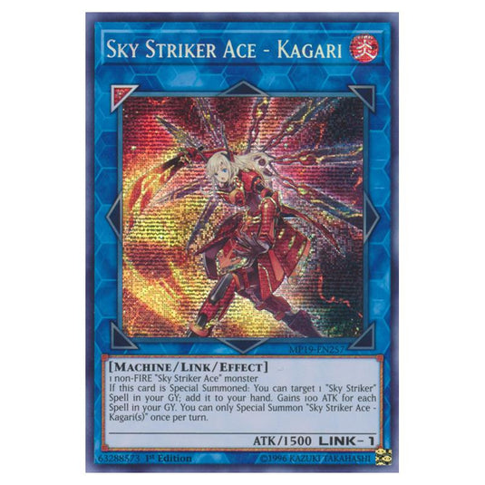 Yu-Gi-Oh! - 2019 Gold Sarcophagus Tin Mega Pack - Sky Striker Ace - Kagari (Prismatic Secret Rare) MP19-EN257