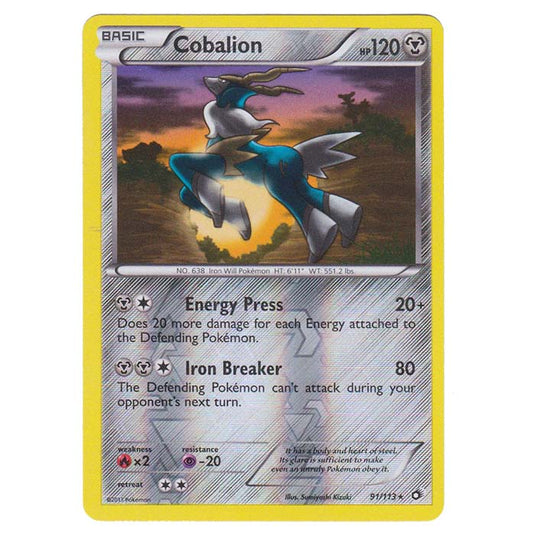 Pokemon - Black & White - Legendary Treasures - (Reverse Holo) Cobalion - 91/113