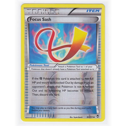 Pokemon - XY Furious Fists - (Reverse Holo) - Focus Sash - 91/111