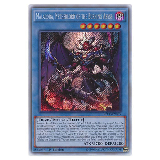 Yu-Gi-Oh! - Secrets of Eternity - Malacoda, Netherlord of the Burning Abyss - 85A/99