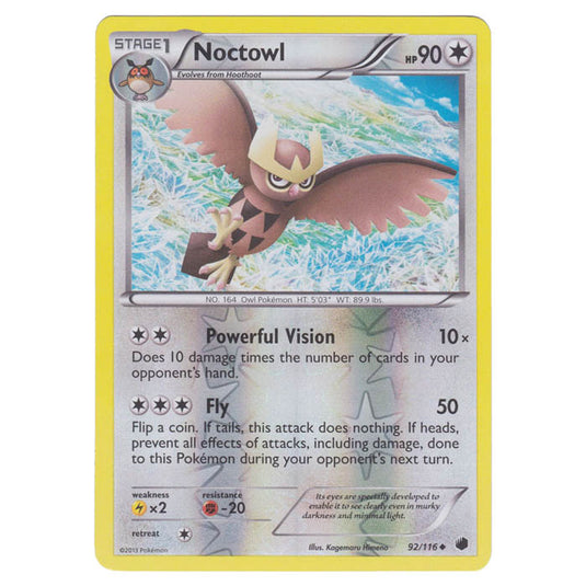 Pokemon - Black & White - Plasma Freeze - (Reverse Holo) Noctowl - 92/116
