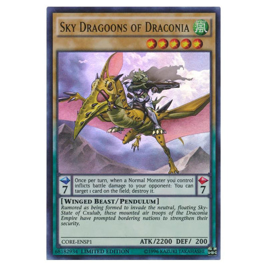 Yu-Gi-Oh! - Clash of Rebellions Sneak Peek Participation Card - Sky Dragoons of Draconia (Ultra Rare) CORE-ENSP1