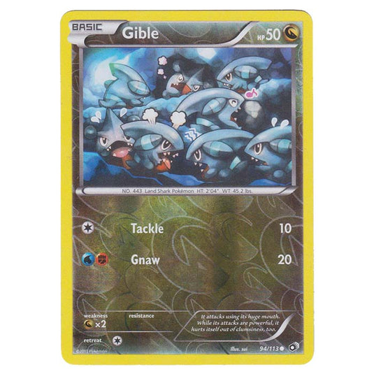 Pokemon - Black & White - Legendary Treasures - (Reverse Holo) Gible - 94/113