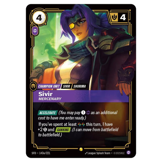 Riftbound: League of Legends TCG - Spiritforged - Sivir - Mercenary - 143a/221