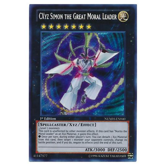 Yu-Gi-Oh! - Number Hunters - CXyz Simon the Great Moral Leader (Secret Rare) NUMH-EN040
