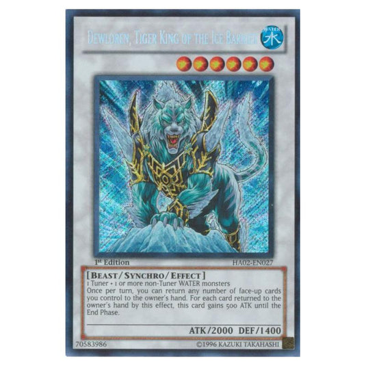 Yu-Gi-Oh! - Hidden Arsenal 2 - Dewloren, Tiger King of the Ice Barrier (Secret Rare) HA02-EN027