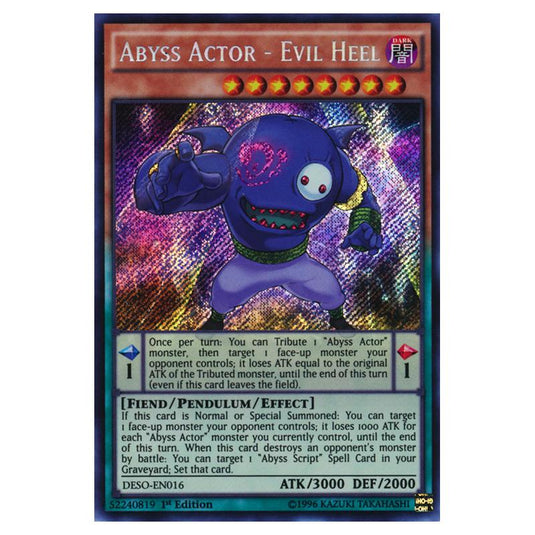 Yu-Gi-Oh! - Destiny Soldiers - Abyss Actor - Evil Heel (Secret Rare) DESO-EN016
