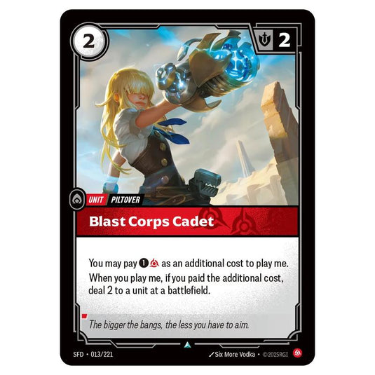 Riftbound: League of Legends TCG - Spiritforged - Blast Corps Cadet - 013/221