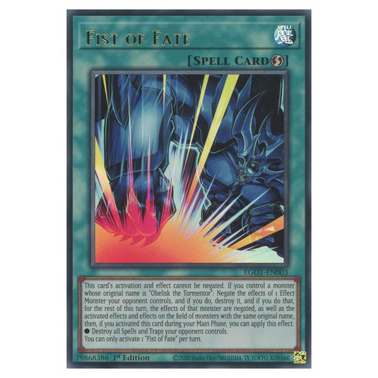 Yu-Gi-Oh! - Egyptian God Deck - Obelisk the Tormentor - Fist of Fate (Ultra Rare) EGO1-EN003