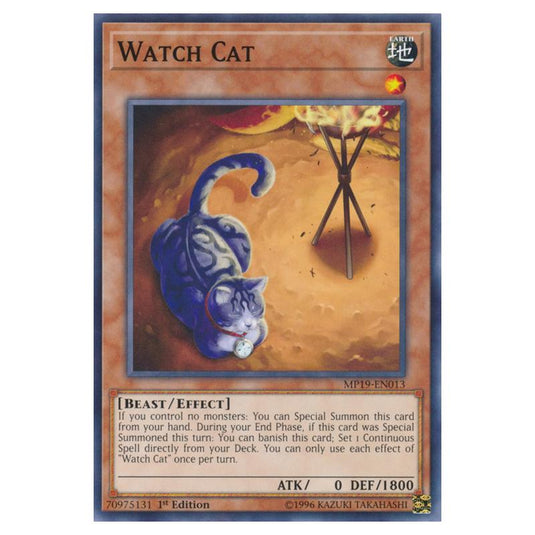 Yu-Gi-Oh! - 2019 Gold Sarcophagus Tin Mega Pack - Watch Cat (Common) MP19-EN013