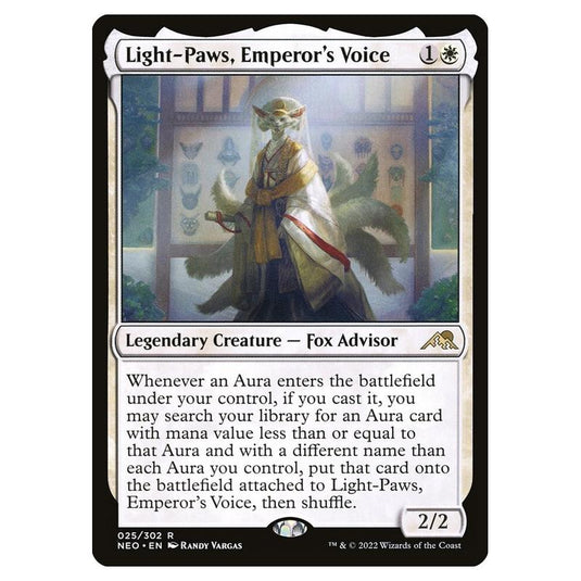 Magic the Gathering - Kamigawa: Neon Dynasty - Light-Paws, Emperor\'s Voice - 25/302 (Stamped)
