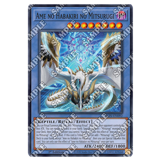 Ame no Habakiri no Mitsurugi ALIN-EN092 card from the Yu-Gi-Oh! set Alliance Insight
