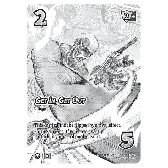 Get In, Get Out (Alternate Art) card from the Attack on Titan set Battle For Humanity UR-ALT 01 051/297