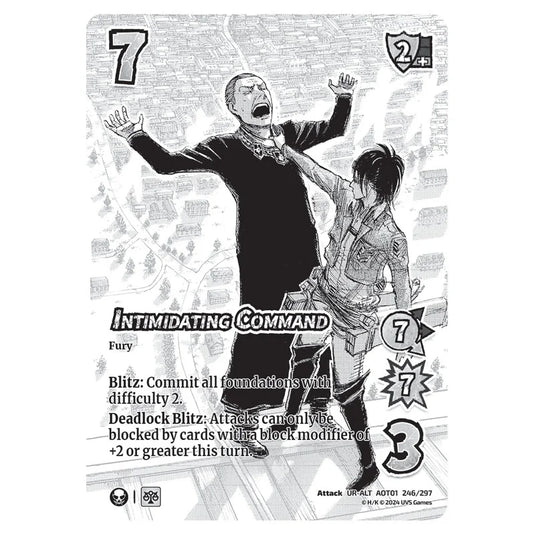 Intimidating Command (Alternate Art) card from the Attack on Titan set Battle For Humanity UR-ALT 01 246/297