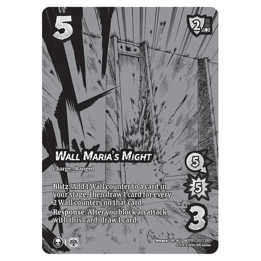 Wall Maria's Might (Alternate Art) card from the Attack on Titan set Battle For Humanity SR-ALT 01 257/297