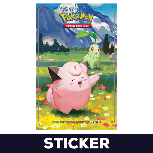 Pokemon - Mega Evolution - Ascended Heros - Mini Tin - Chikorita & Clefairy - Sticker