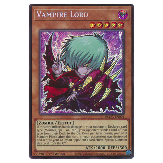 Vampire Lord (Chibi artwork) BLGG-EN004 card from the Yu-Gi-Oh! set Battles of Legend: Glorious Gallery