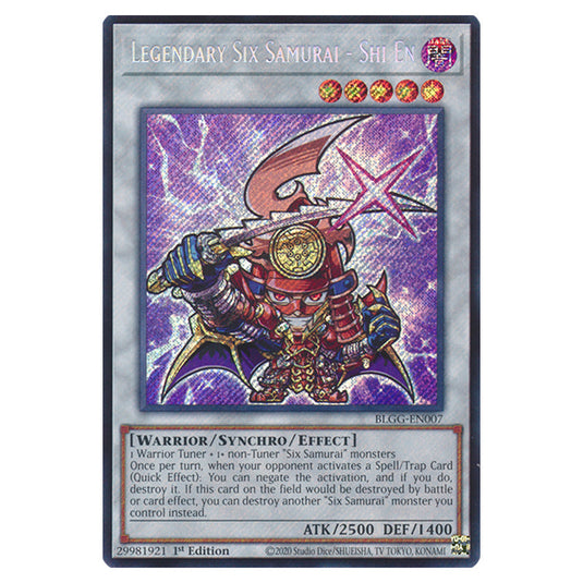 Legendary Six Samurai - Shi En (Chibi artwork) BLGG-EN007 card from the Yu-Gi-Oh! set Battles of Legend: Glorious Gallery