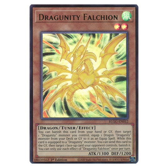 Dragunity Falchion BLGG-EN012 card from the Yu-Gi-Oh! set Battles of Legend: Glorious Gallery