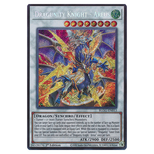 Dragunity Knight - Areus BLGG-EN013 card from the Yu-Gi-Oh! set Battles of Legend: Glorious Gallery