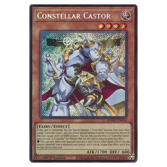 Constellar Castor BLGG-EN016 card from the Yu-Gi-Oh! set Battles of Legend: Glorious Gallery