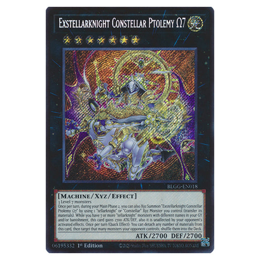 Exstellarknight Constellar Ptolemy Ω7 BLGG-EN018 card from the Yu-Gi-Oh! set Battles of Legend: Glorious Gallery