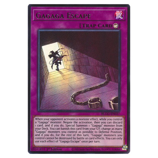 Gagaga Escape BLGG-EN037 card from the Yu-Gi-Oh! set Battles of Legend: Glorious Gallery