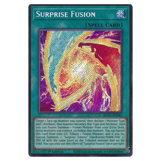 Surprise Fusion BLGG-EN041 card from the Yu-Gi-Oh! set Battles of Legend: Glorious Gallery