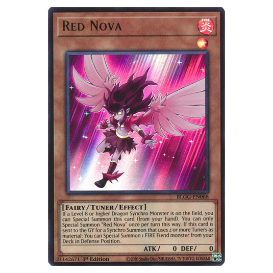Red Nova BLGG-EN068 card from the Yu-Gi-Oh! set Battles of Legend: Glorious Gallery