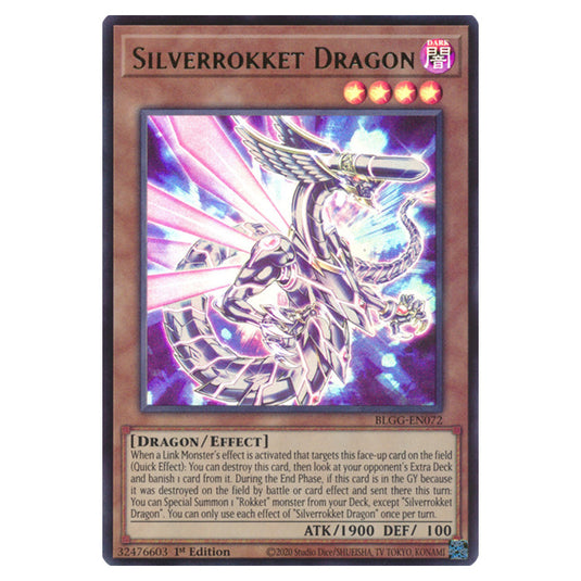 Silverrokket Dragon BLGG-EN072 card from the Yu-Gi-Oh! set Battles of Legend: Glorious Gallery