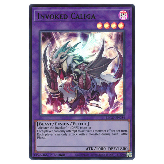 Invoked Caliga BLGG-EN084 card from the Yu-Gi-Oh! set Battles of Legend: Glorious Gallery