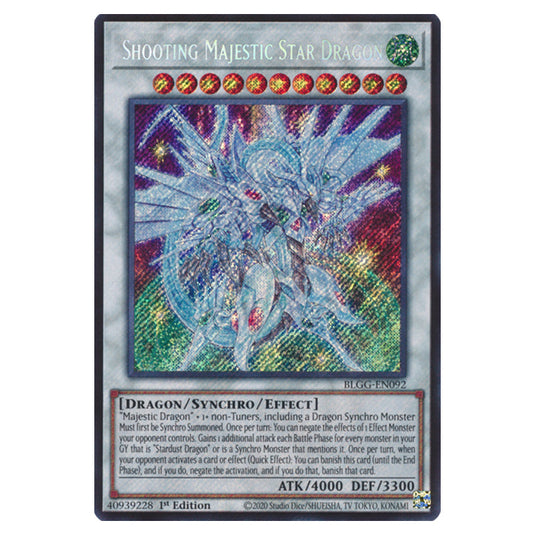 Shooting Majestic Star Dragon BLGG-EN092 card from the Yu-Gi-Oh! set Battles of Legend: Glorious Gallery