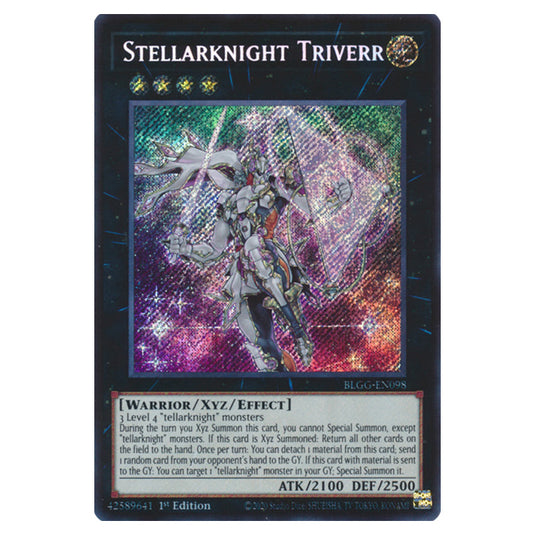Stellarknight Triverr BLGG-EN098 card from the Yu-Gi-Oh! set Battles of Legend: Glorious Gallery