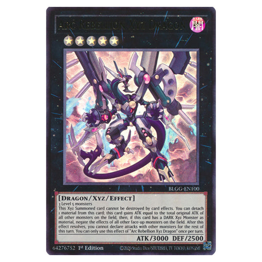 Arc Rebellion Xyz Dragon BLGG-EN100 card from the Yu-Gi-Oh! set Battles of Legend: Glorious Gallery
